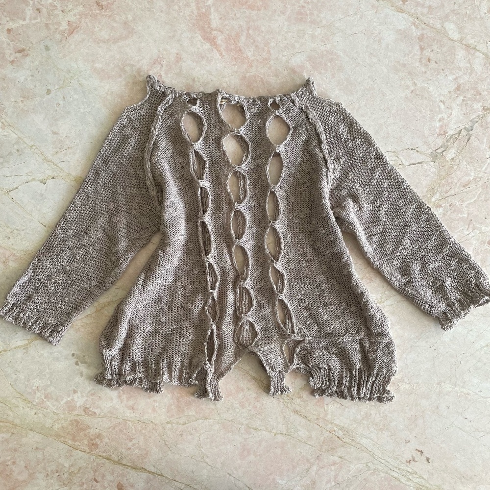 Georgina Estefania hand knit brown cut out knit jumper